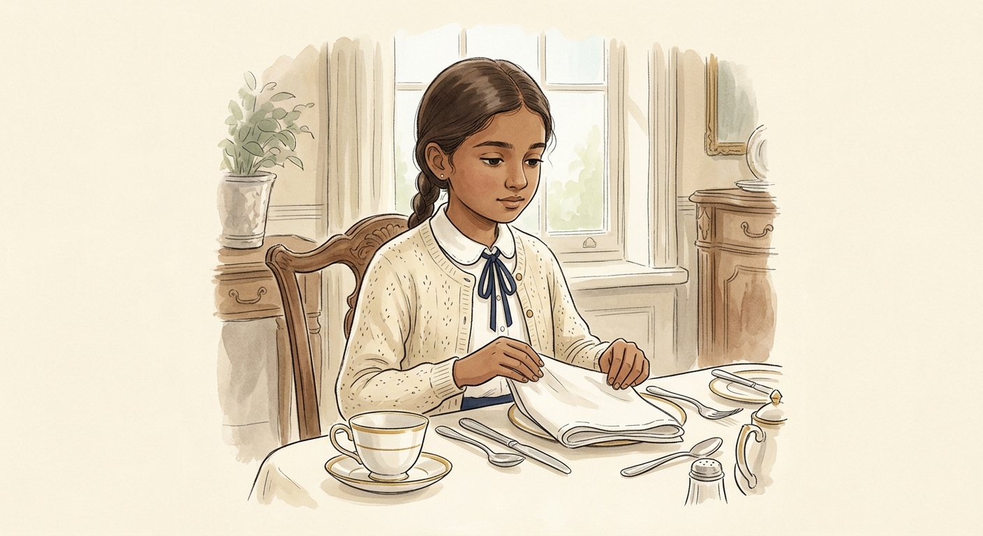 Holding your fork as though you have all the time in the world.